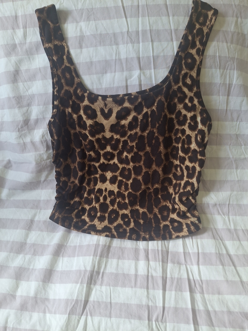 SHEIN Brown & Black Leopard Print Cropped Tank